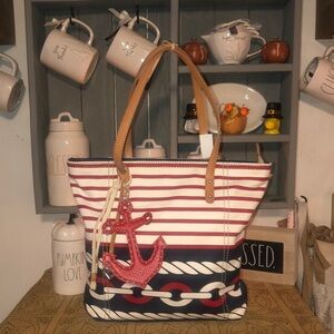 Brighton Canvas and Leather Harbor Tote (Nautical)